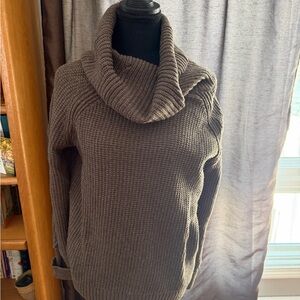 Market & Spruce Chunky Knit Cowl Neck Sweater – Brown – Size S